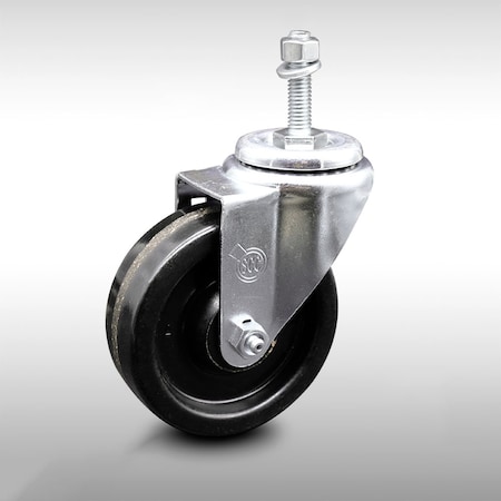 Service Caster 4 Inch SS Phenolic Wheel Swivel 3/8 Inch Threaded Stem Caster SCC-SSTS20S414-PHS-381615